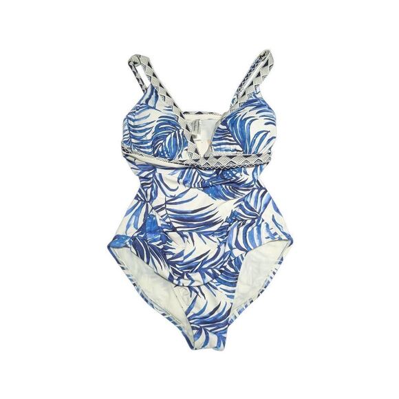 NWT Tommy Bahama Fronds V Neck with Tummy contraol One Piece Swimsuit Size 12 - Picture 1 of 6